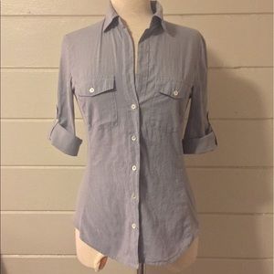 James Perse Stripe Contrast Panel Shirt Sz. 2 $155